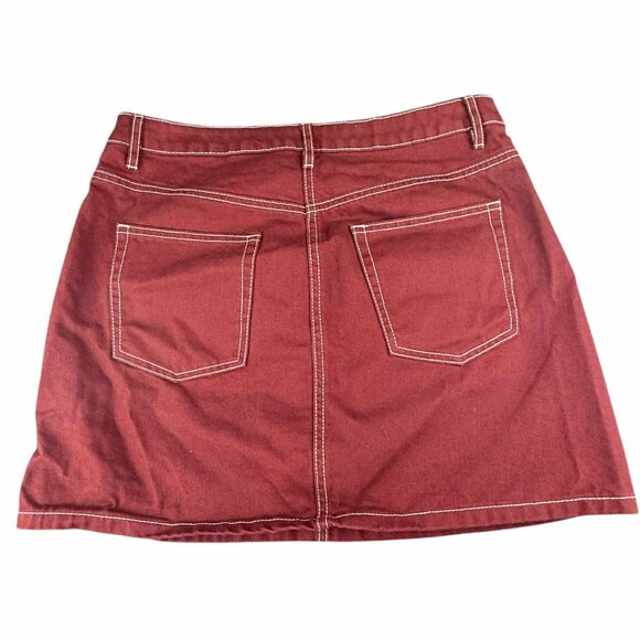 Women's Mini Skirt Denim Cargo, H&M, RED , Size 10 (32) - Picture 2 of 6
